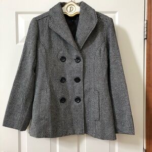 NWOT - Rampage Double Breasted B&W Houndstooth Jacket w/Shawl Collar - Size M